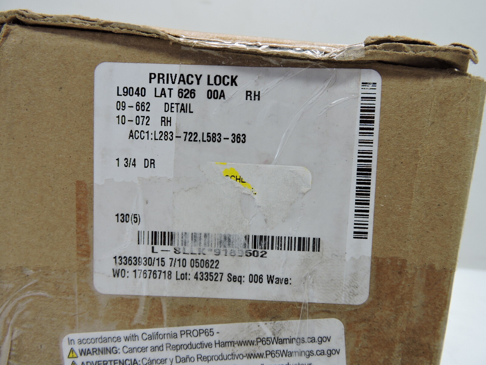 Schlage L9040 LAT 626 00A RH - NOB NEW!