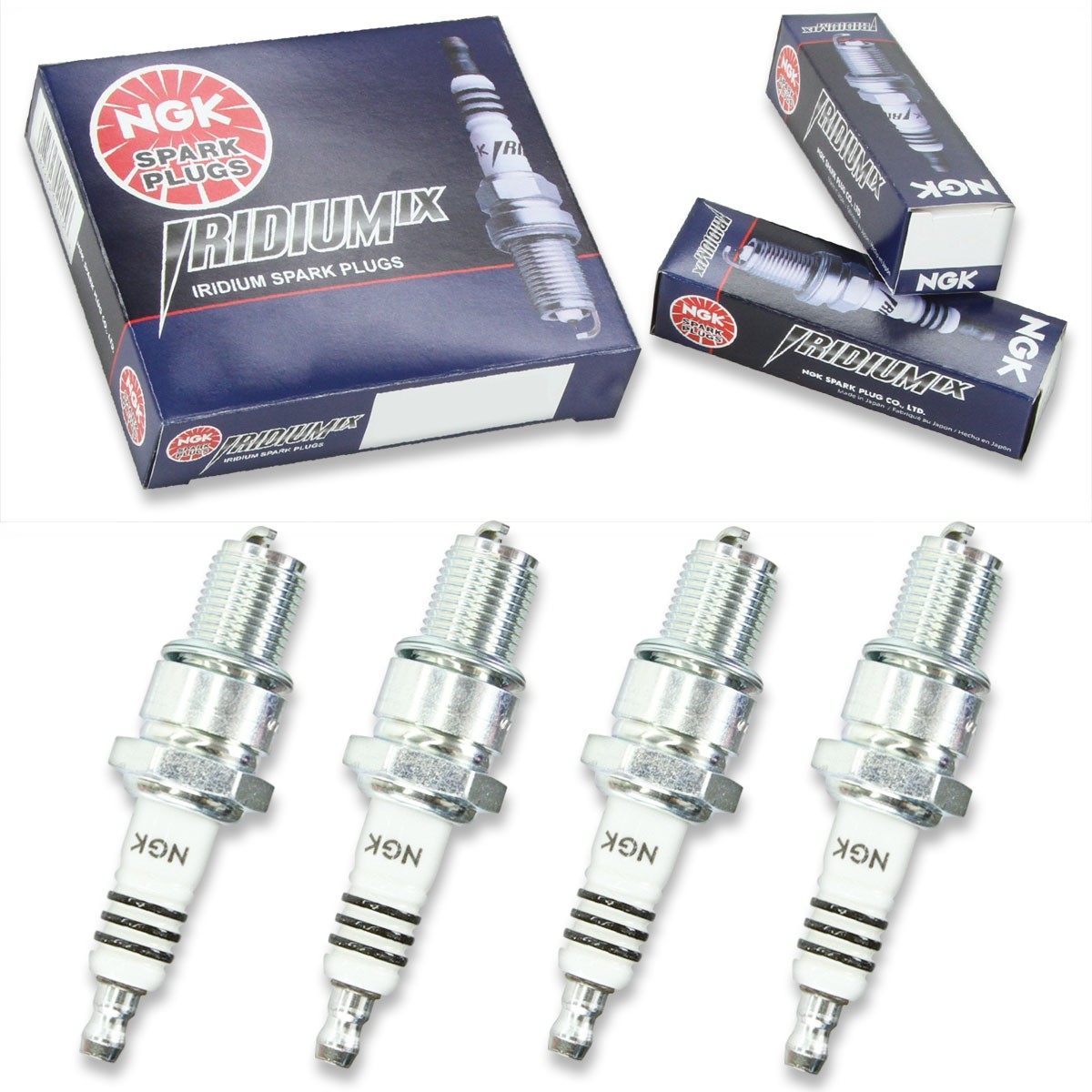 4pcs Benelli-Motobi 125 CROSS NGK Iridium IX Spark Plugs 125 Kit Set Engine tc