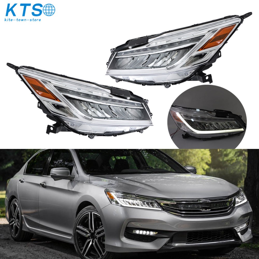 For Honda Accord Sedan 2016-2017 Headlight Headlamp Full Led Pair Left & Right