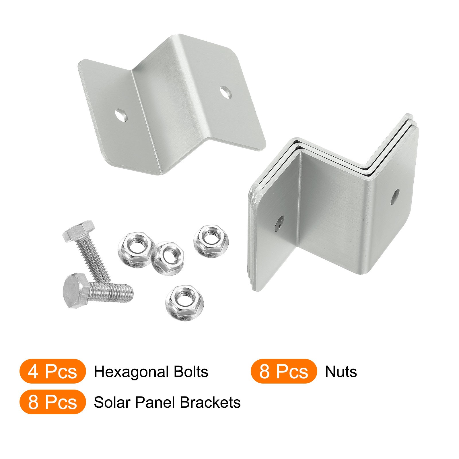 4 Pack Z Brackets, 30mm Aluminum Alloy Lightweight Solar Panel Bracket, Silver
