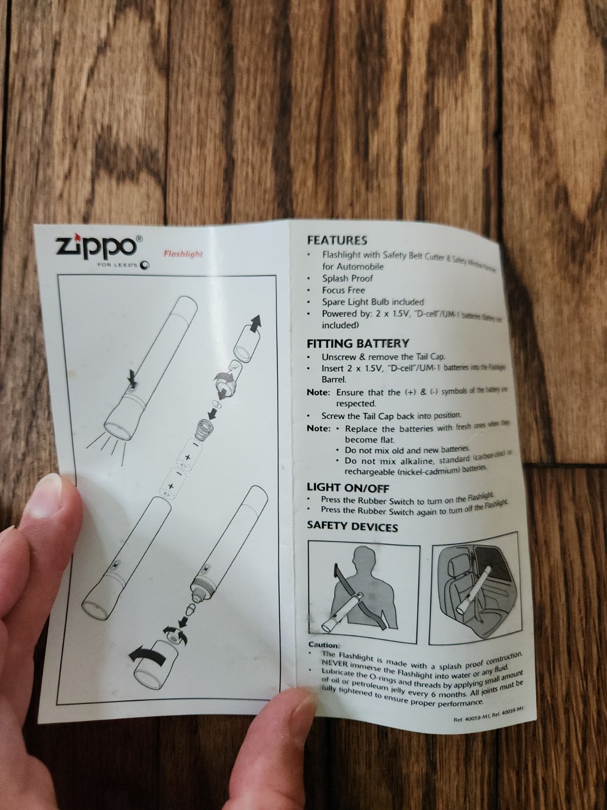 Zippo Heavy Duty D Battery Flashlight For Car Safety Energy API