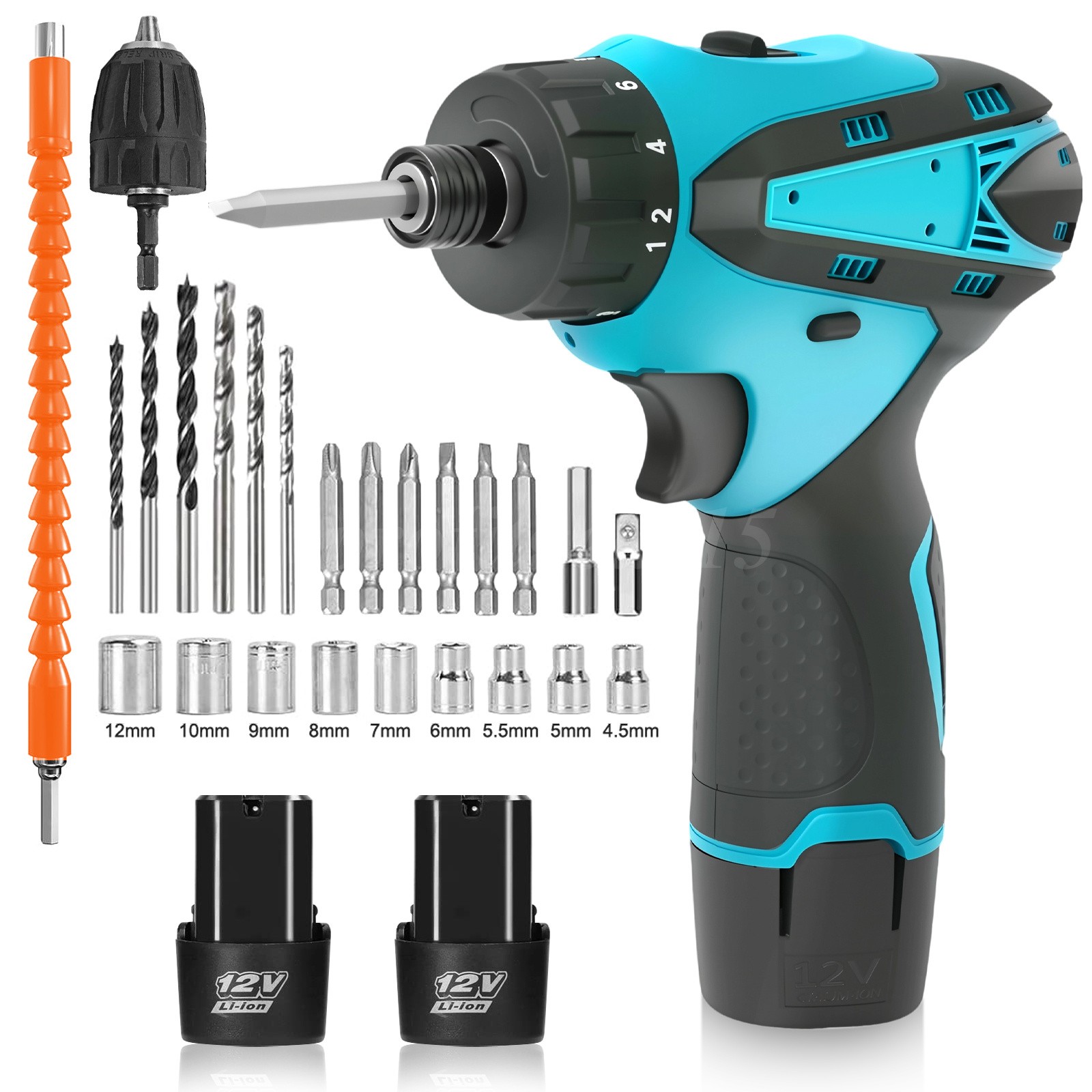 12V Multi - function Screwdriver,180N.m Brushless Cordless Electric Hammer Drill