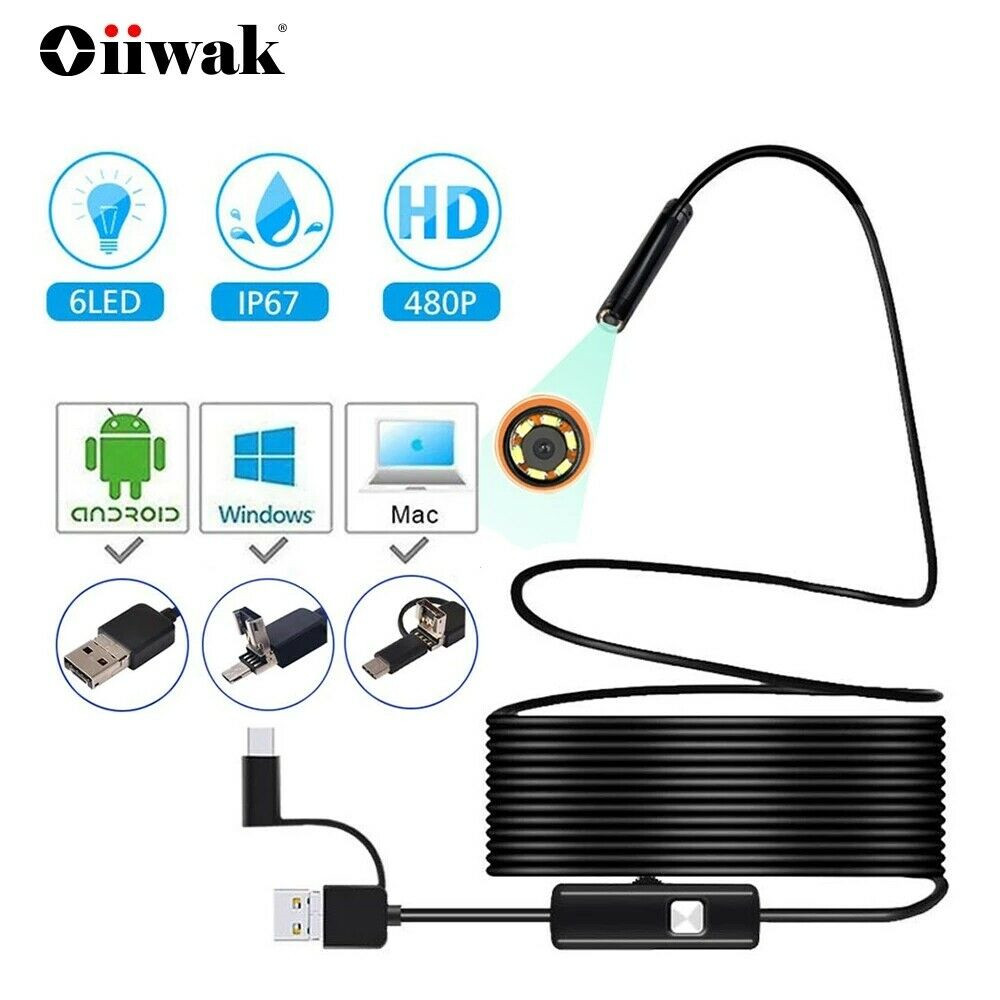 3ft 7mm Android-Compatible USB Borescope for Easy Inspection of Hidden Areas