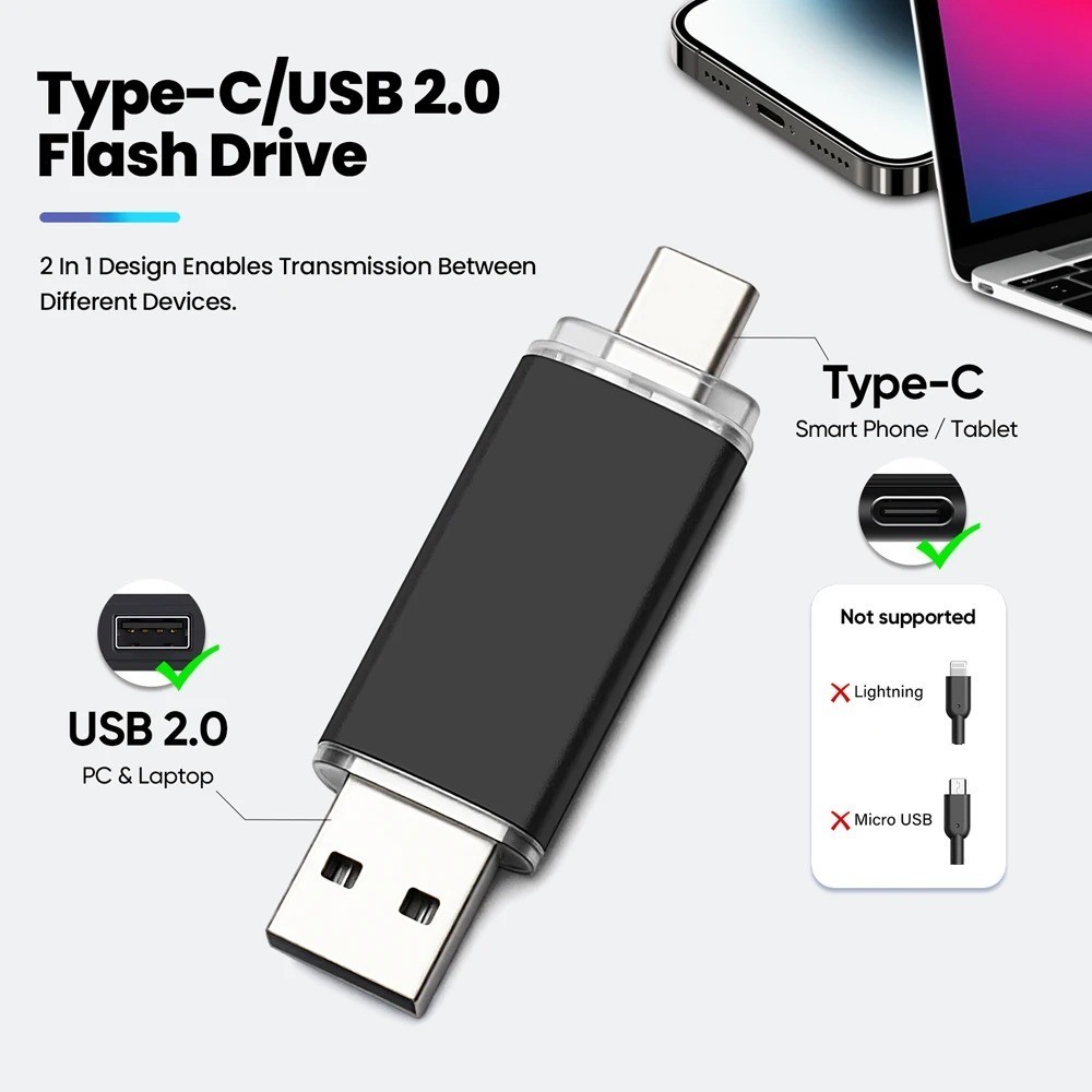 USB-C Flash Drive TYPE-C Memory Pen Stick Drives Storage 128GB 64GB 32G 16G 8G