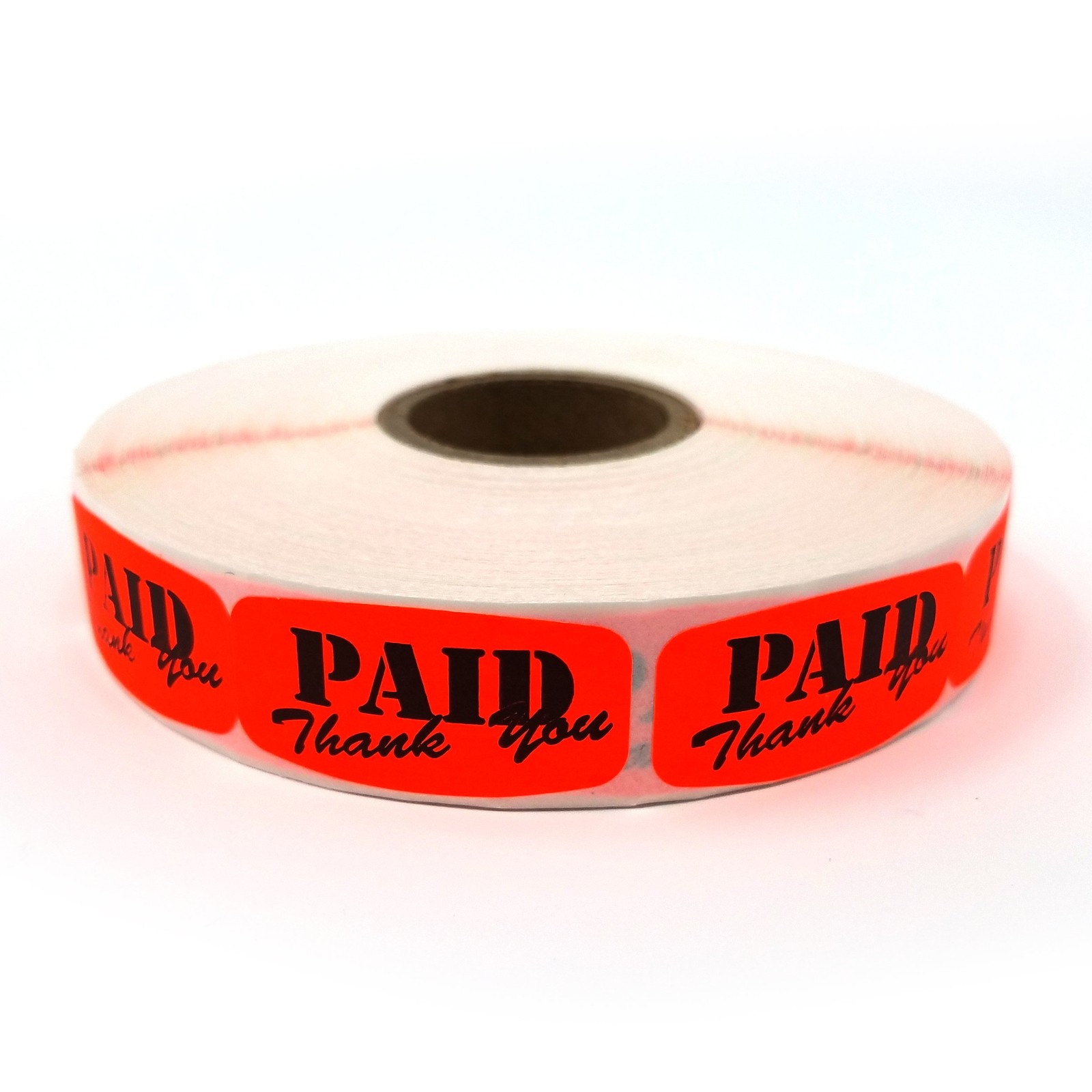 Paid Thank You Store Sticker, Fluorescent Orange 1 Unit,