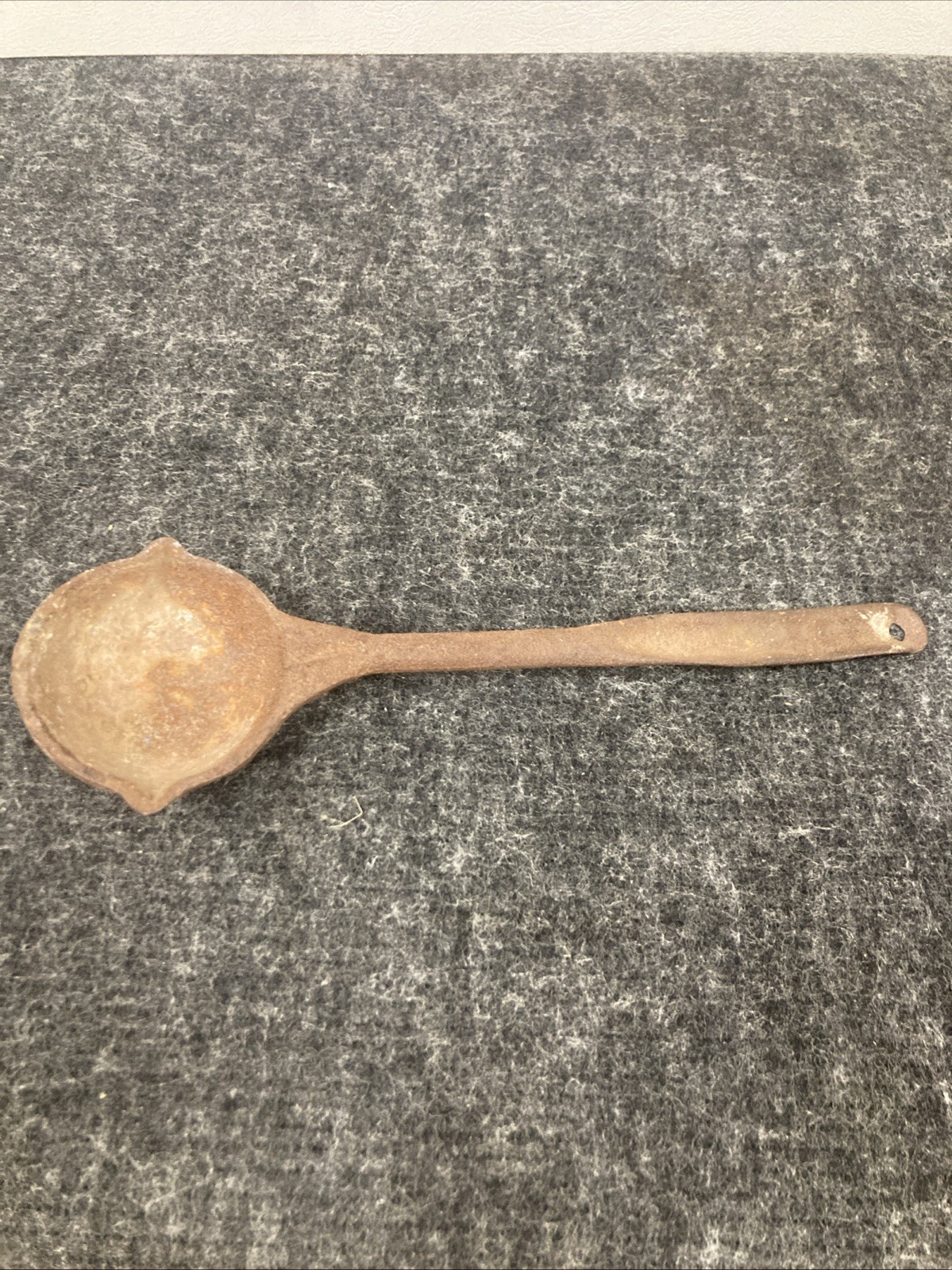 Vintage Cast Iron Smelting Lead Casting Blacksmithing Double Spout 14.5" Ladle