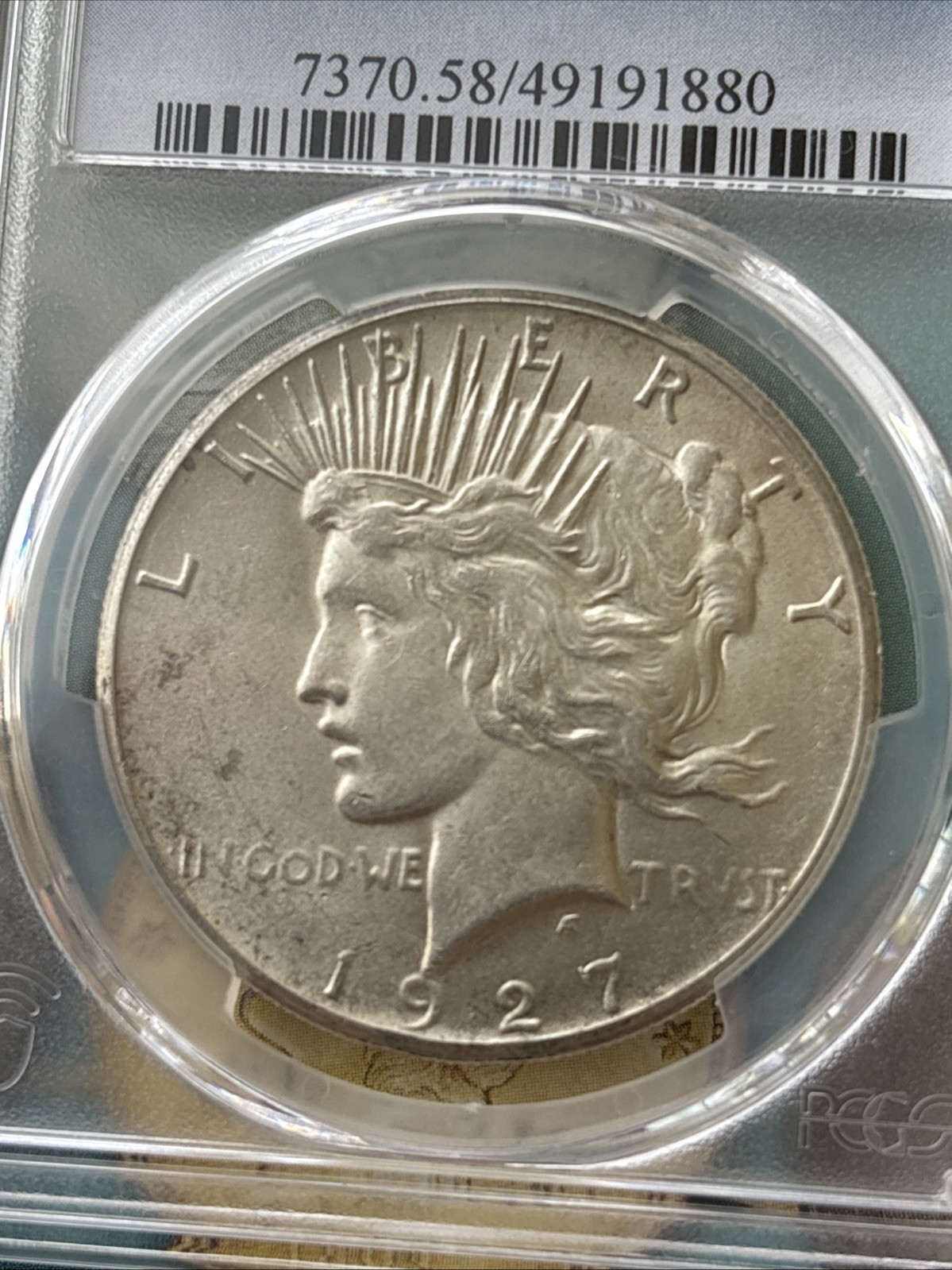 1927 Silver Peace Dollar 🇺🇸 PCGS AU 58 🔥 Better Date