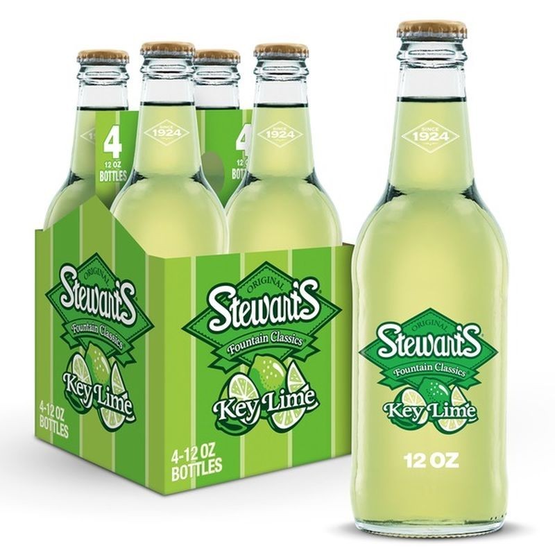 Stewart's Key Lime Soda 12 Pack Glass Bottles