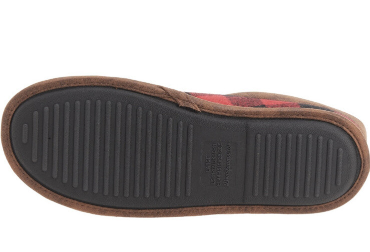 Dearfoams Asher Quilted Clog Slip On Slippers Red Black Buffalo Plaid 9-10 New