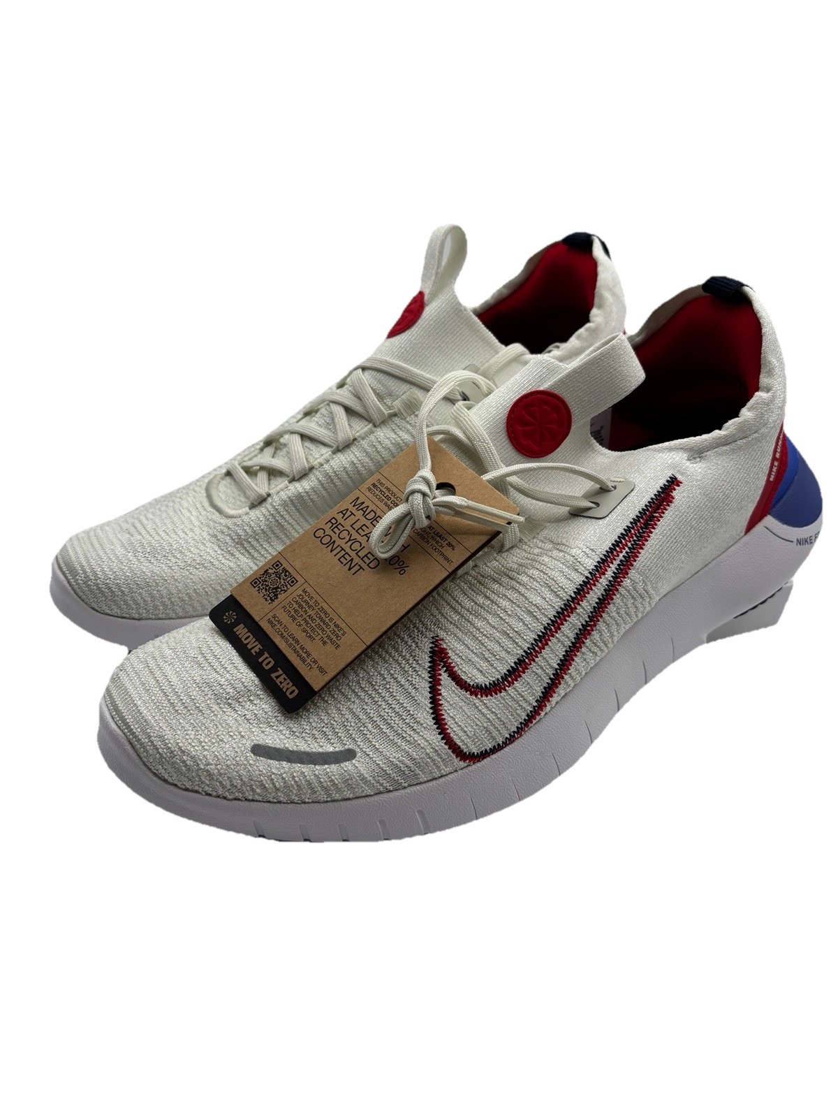 Nike Free RN FK NN Mens 12 Womens 13.5 White-University Red/Sea Glass FB 1276100