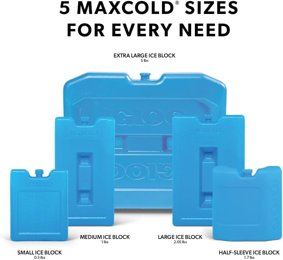 Large Reusable Ice Blocks by Maxcold - Extended Cooling for Camping & Tailgating