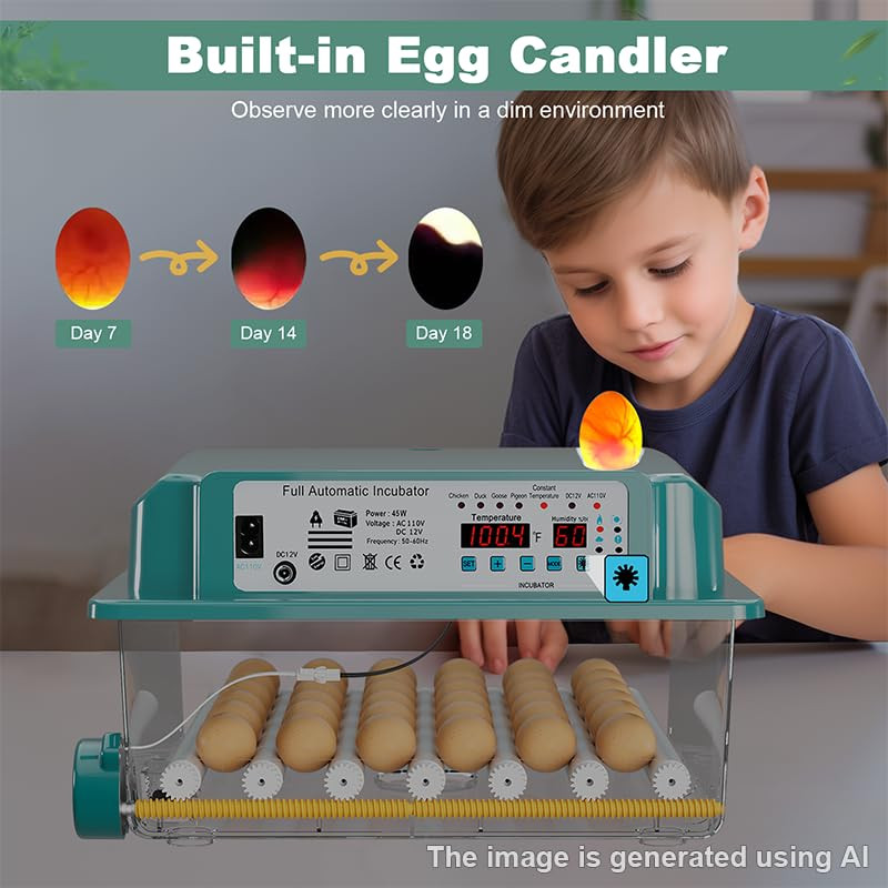 36 Eggs Incubators for Hatching Eggs,Egg Incubator with 4 Automatic Incubate Mod