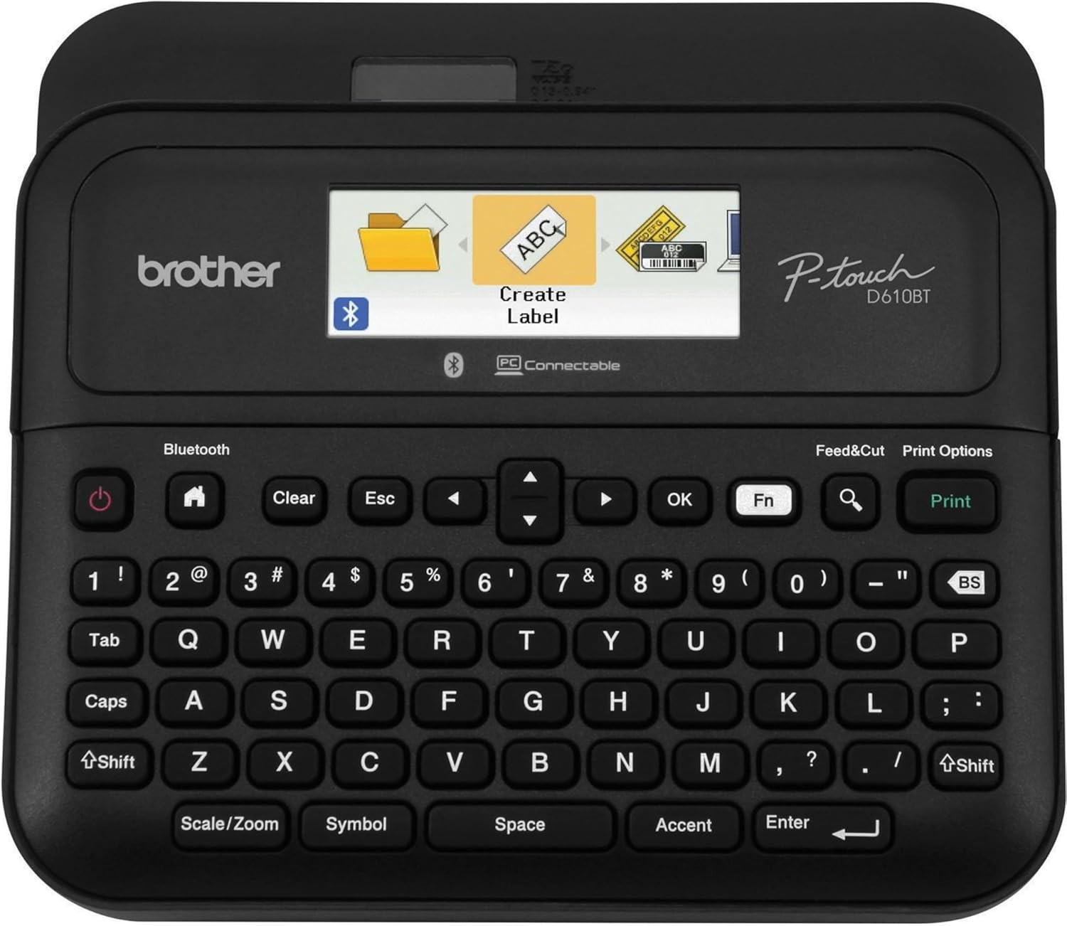 Brother P-touch PT-D610BT Bluetooth Label Maker, 20ppm, QWERTY Keyboard, 175 Tem