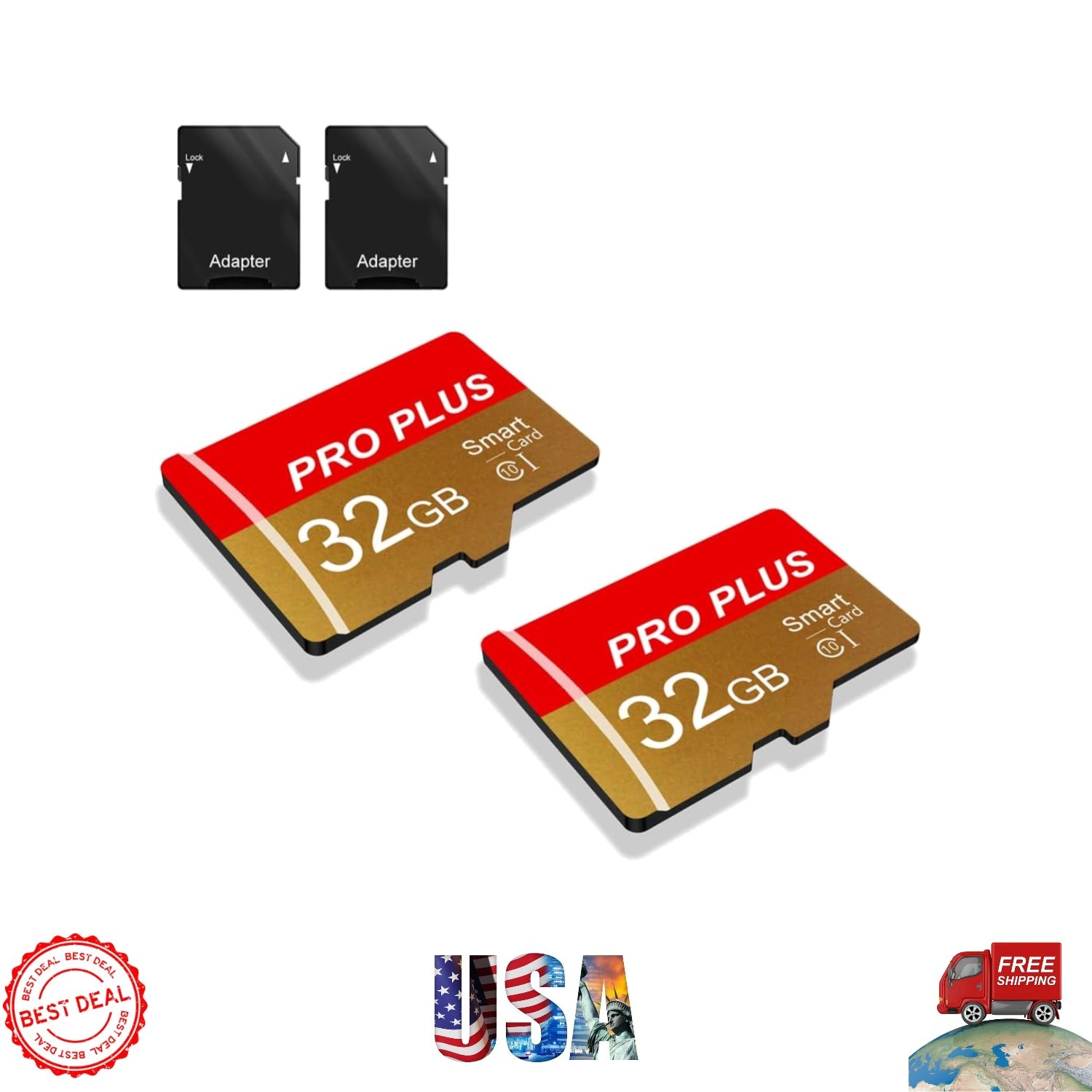 Dual Pack 32GB UHS-I C10 TF Cards With Adapter - Rapid Data Storage Solution