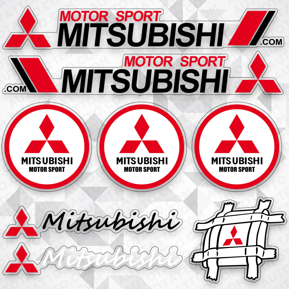 For Mitsubishi Motor Sport Car Logo Sticker Vinyl 3D Decal Stripes Logo Decorate