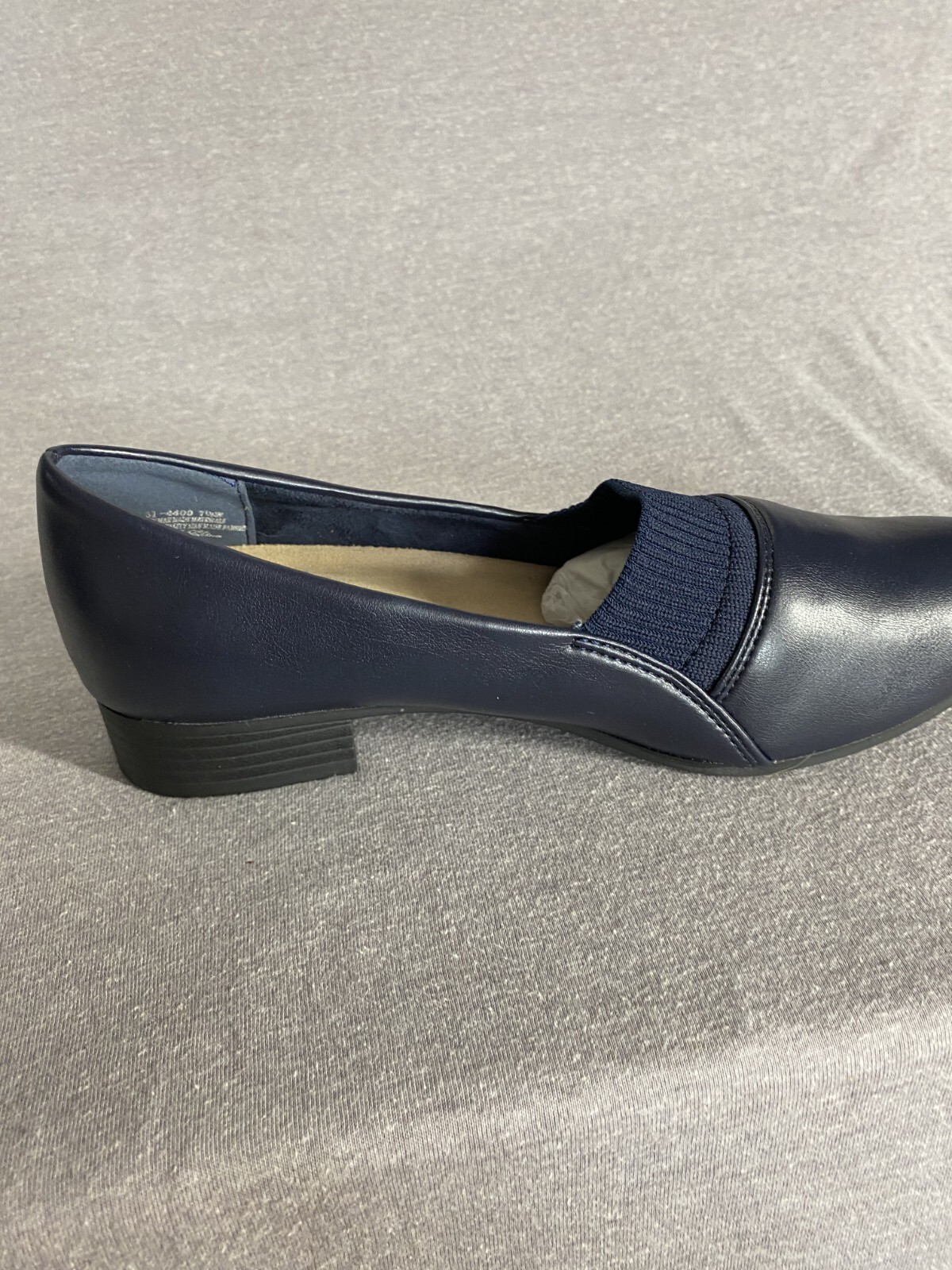 NEW Easy Street Shoes Aba Slip On Loafers Navy Stretch Womens 7.5W Super Flex