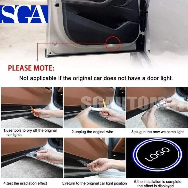 4X Car Door Welcome Light 50th Anniversary Fits For E60 E63 E90 E92 X1