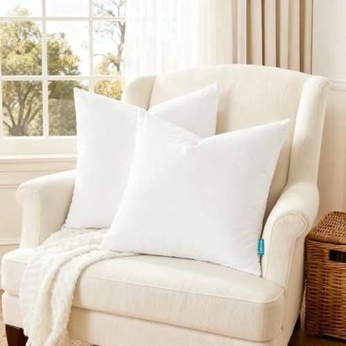 18x18 Feather Down Alternative Throw Pillow Inserts, 100% Cotton 18x18 Inch 2