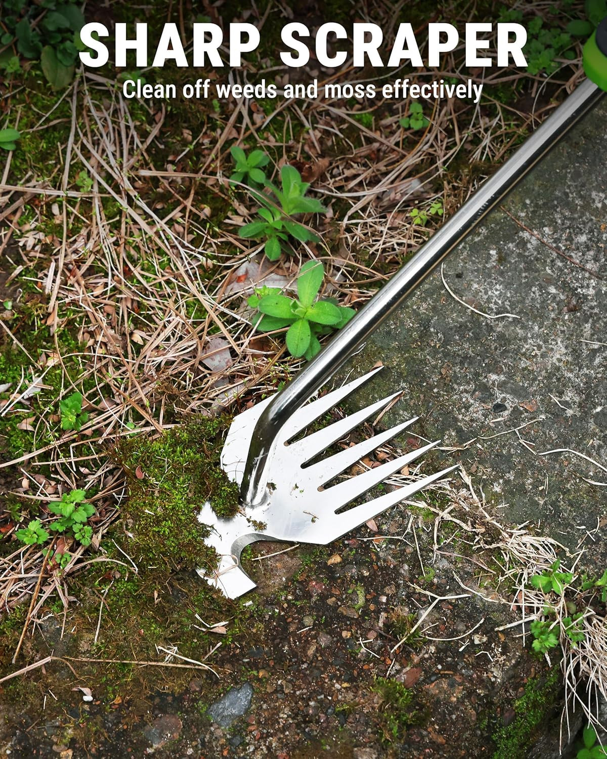 WORKPRO 15-Inch Weed Puller Tool, 6-Tine Heavy Duty Deep Root Remover