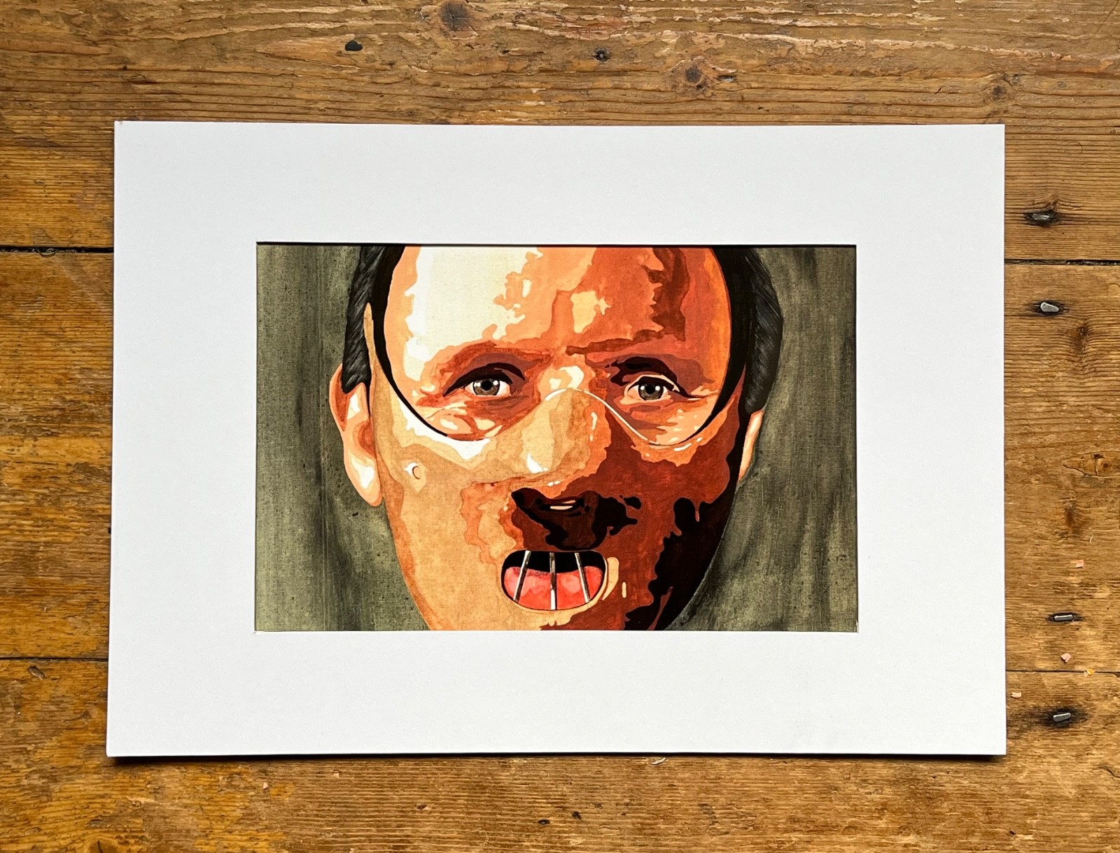 HANNIBAL LECTOR - Original Artwork Print set in a A4 Border