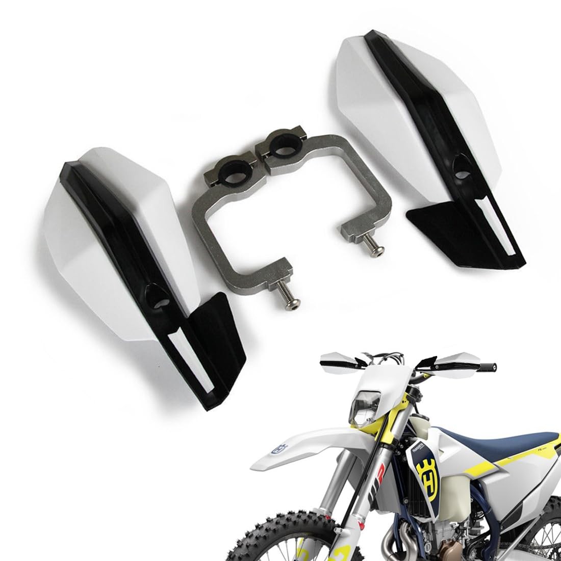POWERPARTS Enduro Motocross White Handguard Compatible with Husqvarna TX FC F...