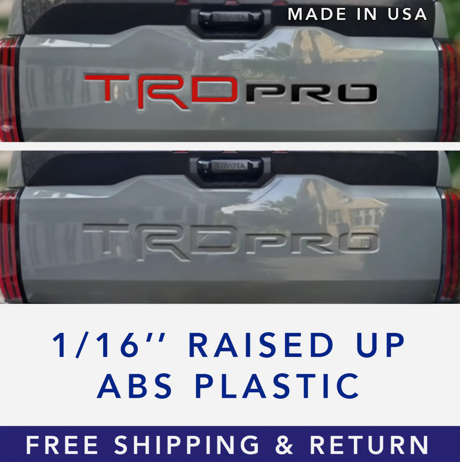 RED BLACK TAILGATE Letters for Toyota Tundra TRD Pro 2022 23 2024 2025 NOT VINIL