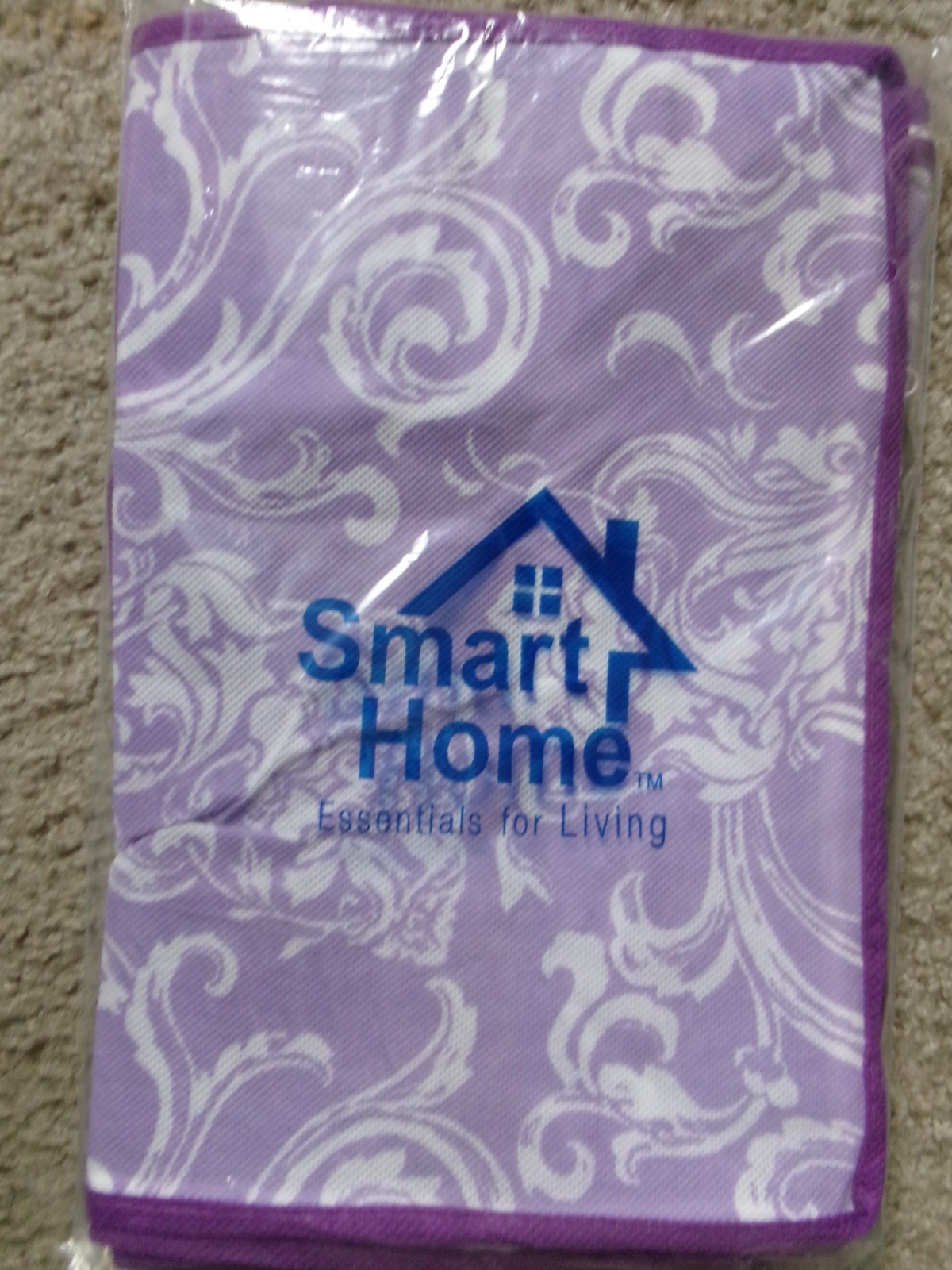 Set of Two Smart Home Scroll Design Printed Storage Bags