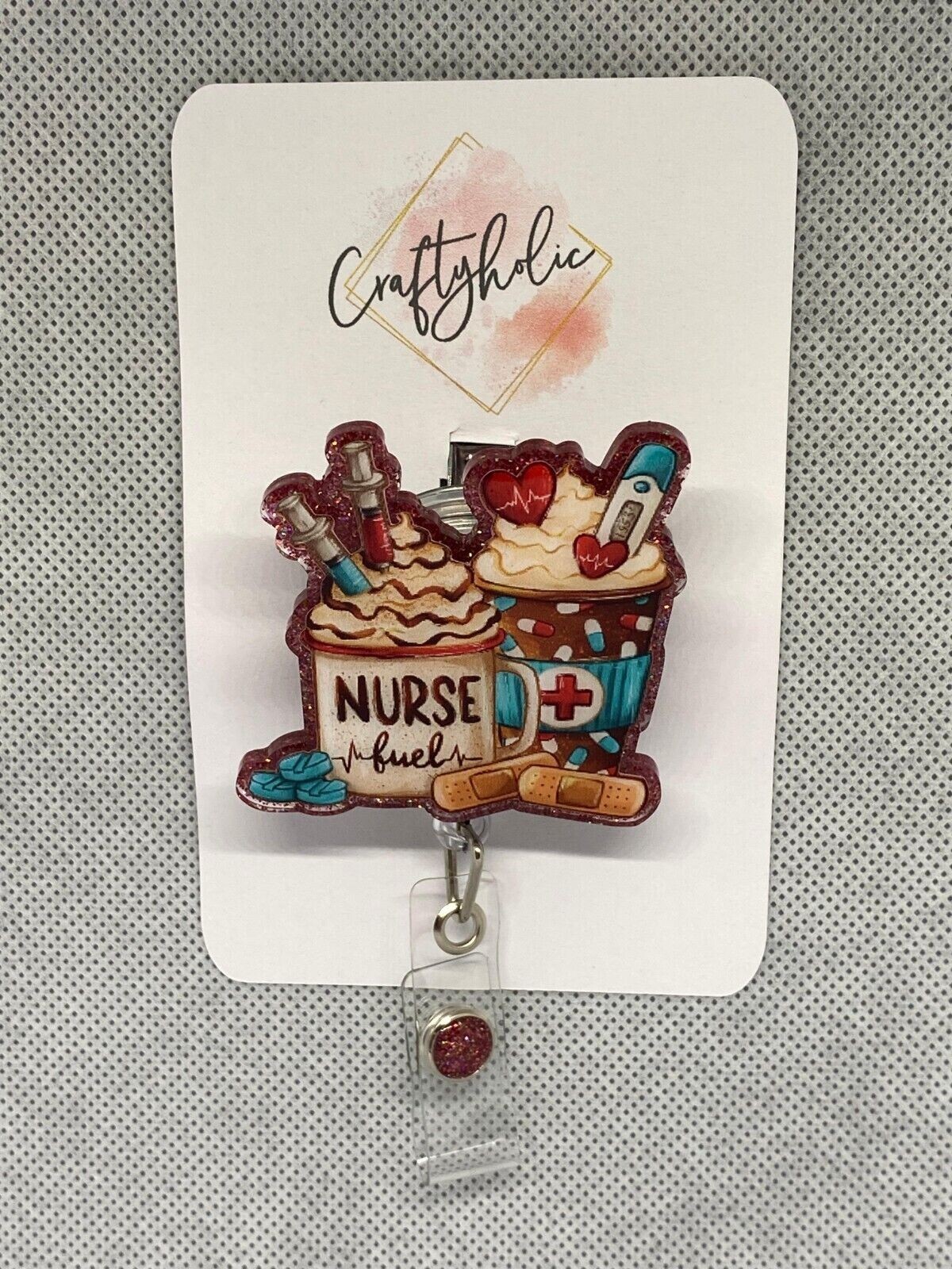 Retractable  Badge Reel with ID Clip for Nurse, Student Badge