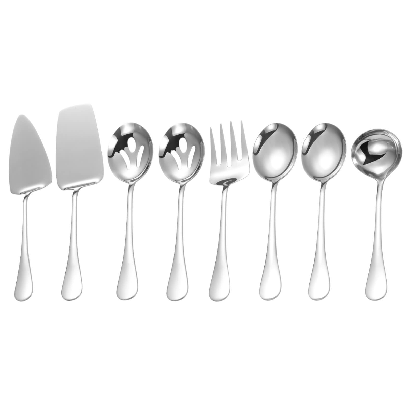 Stainless Steel Serving Utensils,8 Pcs Serving Set with Serving Spoons,Servin...