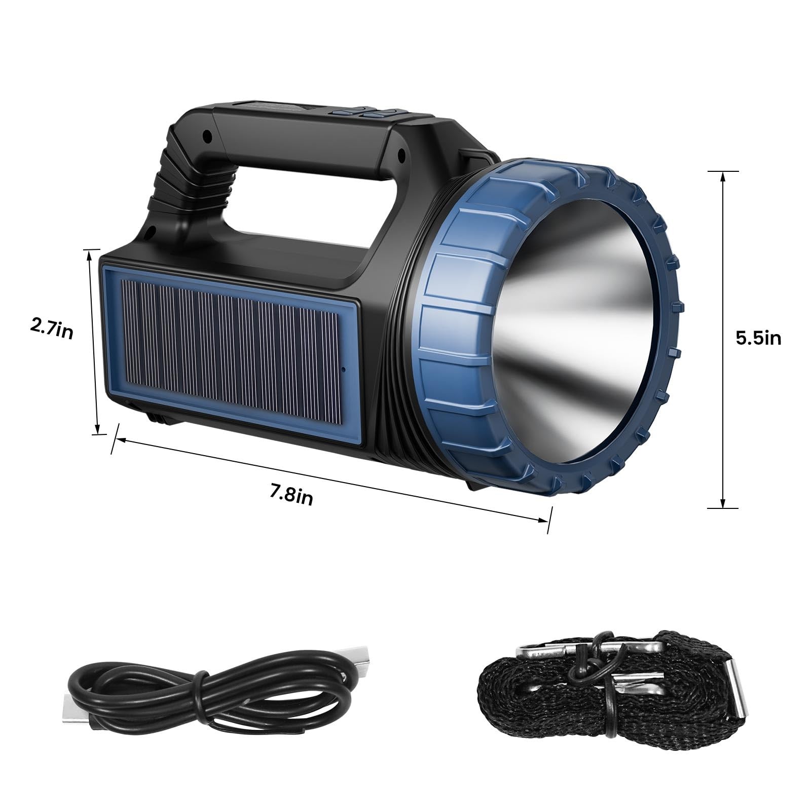 Solar Flashlight, Rechargeable flashlights for Camping, Home