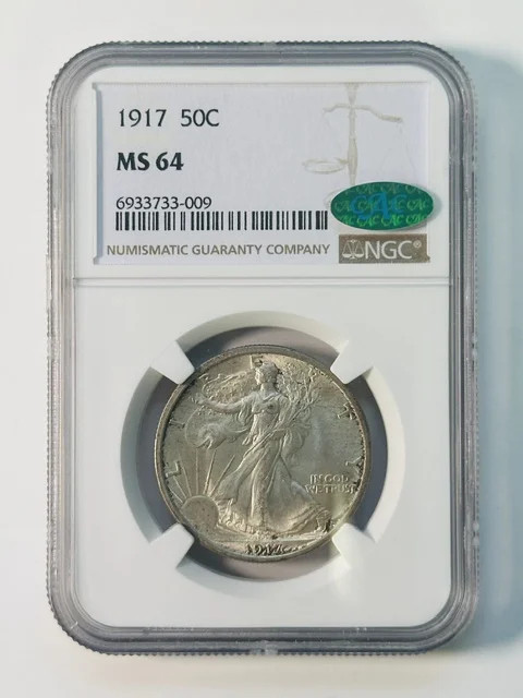 1917 Walking Liberty Half Dollar NGC MS-64 CAC LOW CAC POPULATION!