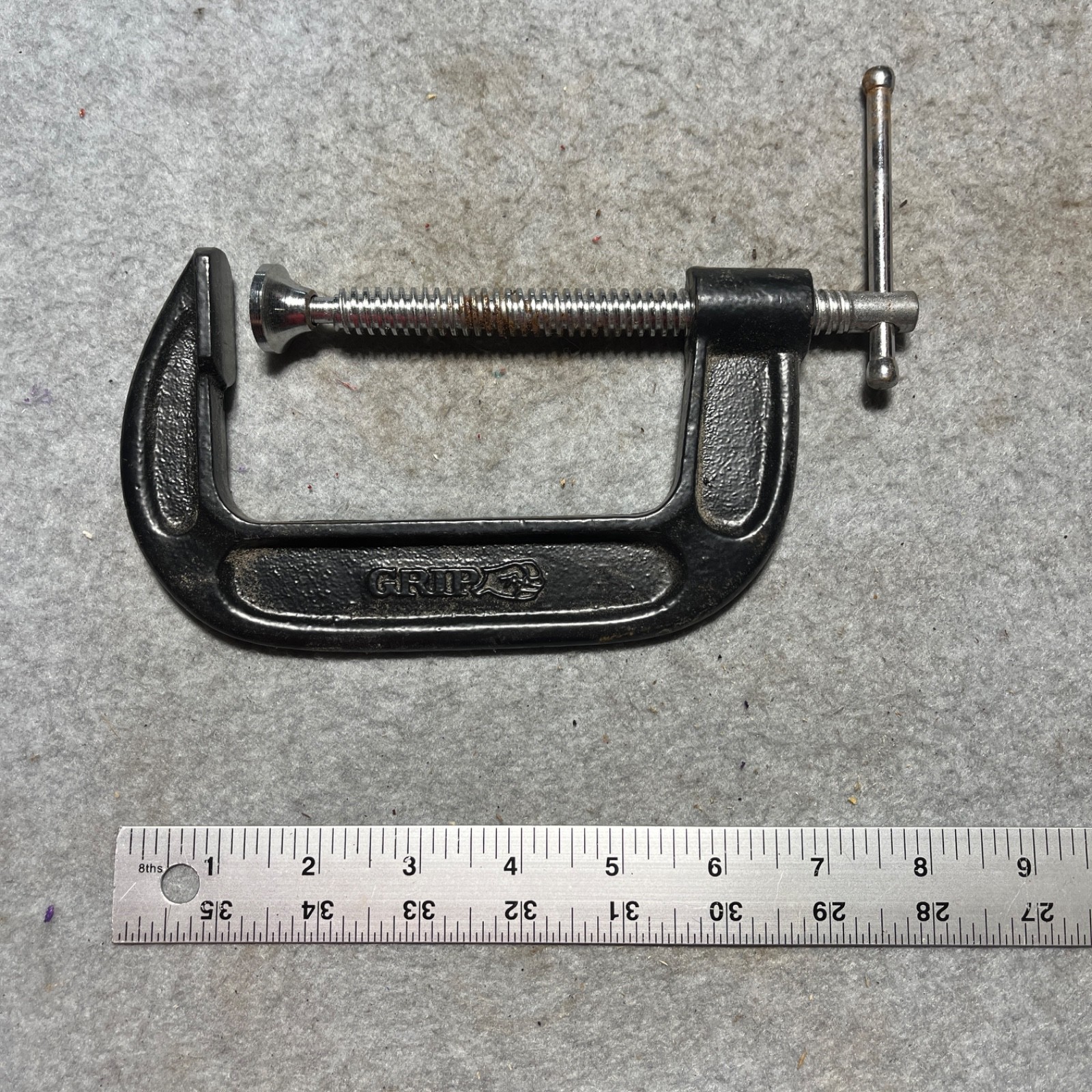 Grip 4" C-Clamp Black USA Heavy Duty Steel - Nice