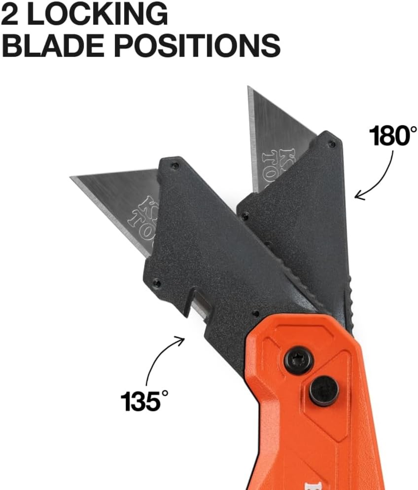 Klein Tools 44306 FLICKBLADE 2-in-1 Folding Utility Knife and Scraper with Built