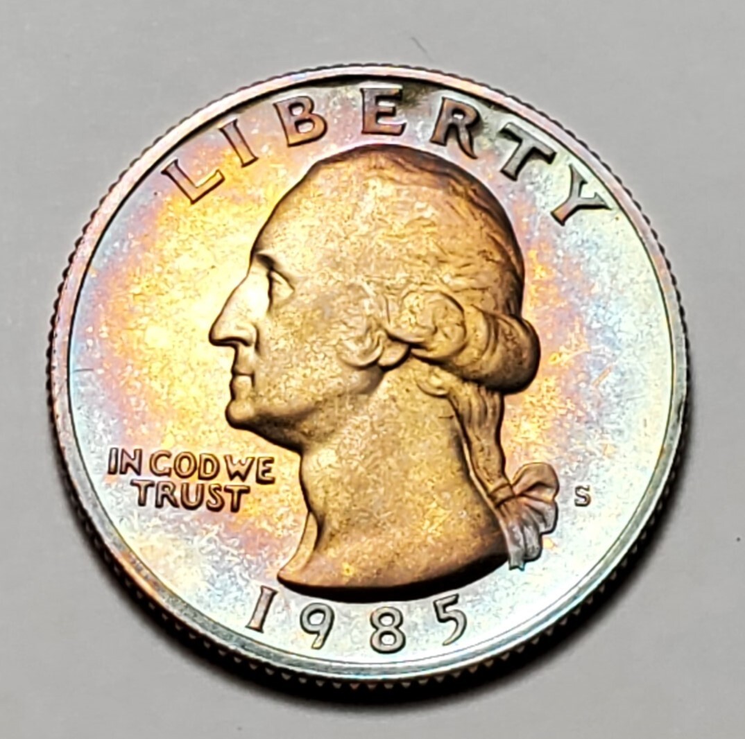 TONED 1985 S WASHINGTON QUARTER PROOF UNC #C1602
