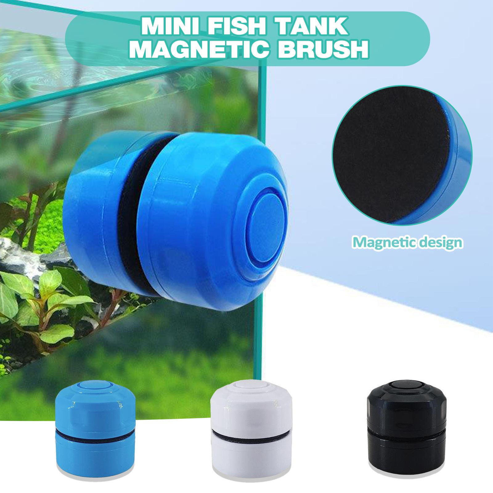 Mini Fish Tank Magnetic Brush Aquarium Cleaning Brush Scraper Glass Cleaner