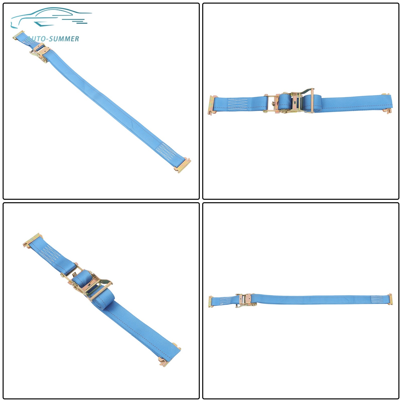 Durable E Track Wheel Chock System 8'Ratchet Tie Down Straps Secure Cargo 2 Pack