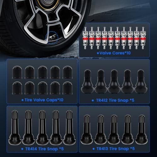 45PCS Tire Valve Stem Tool Kit – Replace Valve Stems Without Removing Tire,