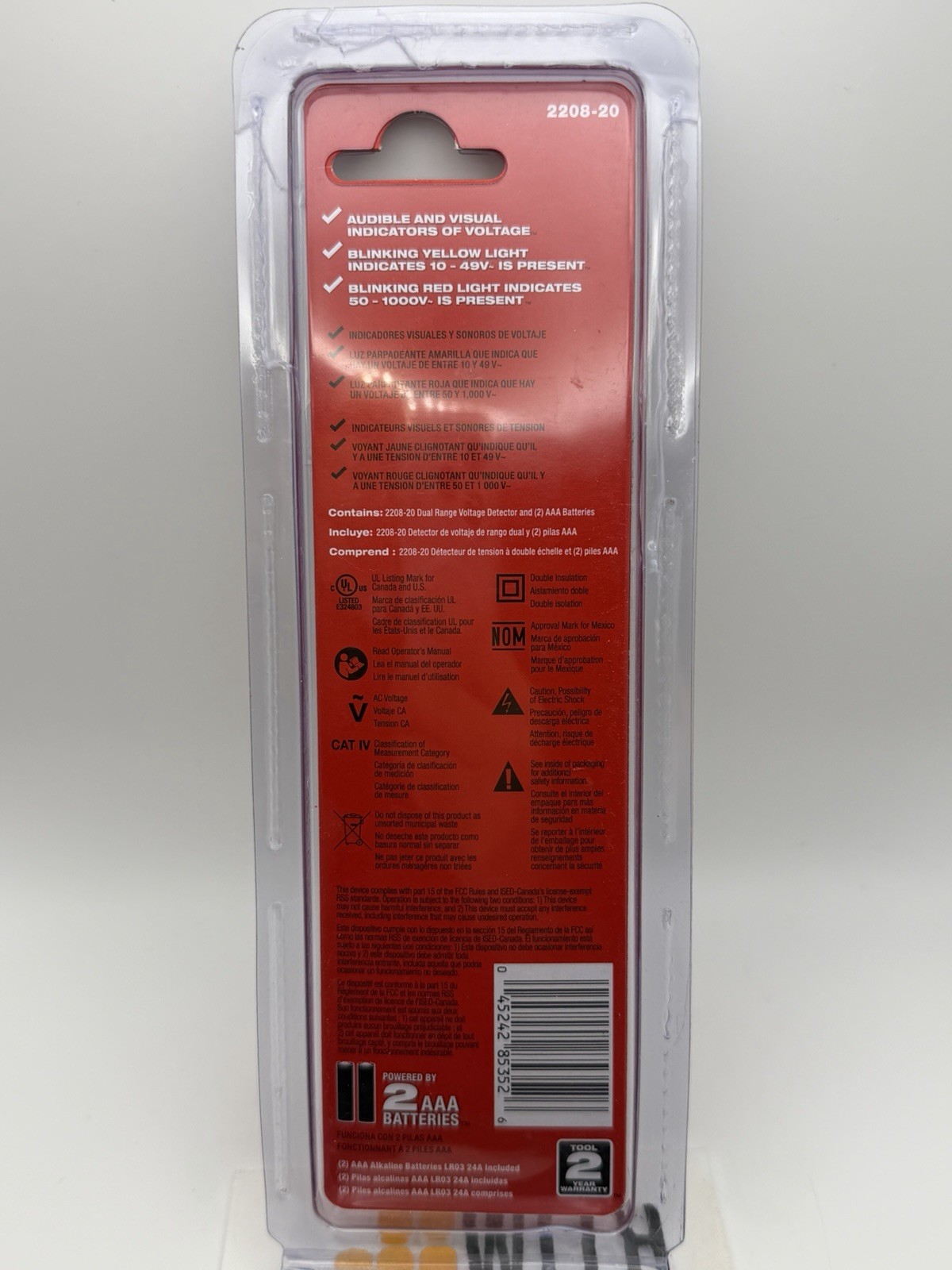 Milwaukee 2208-20 Dual Range Voltage Detector