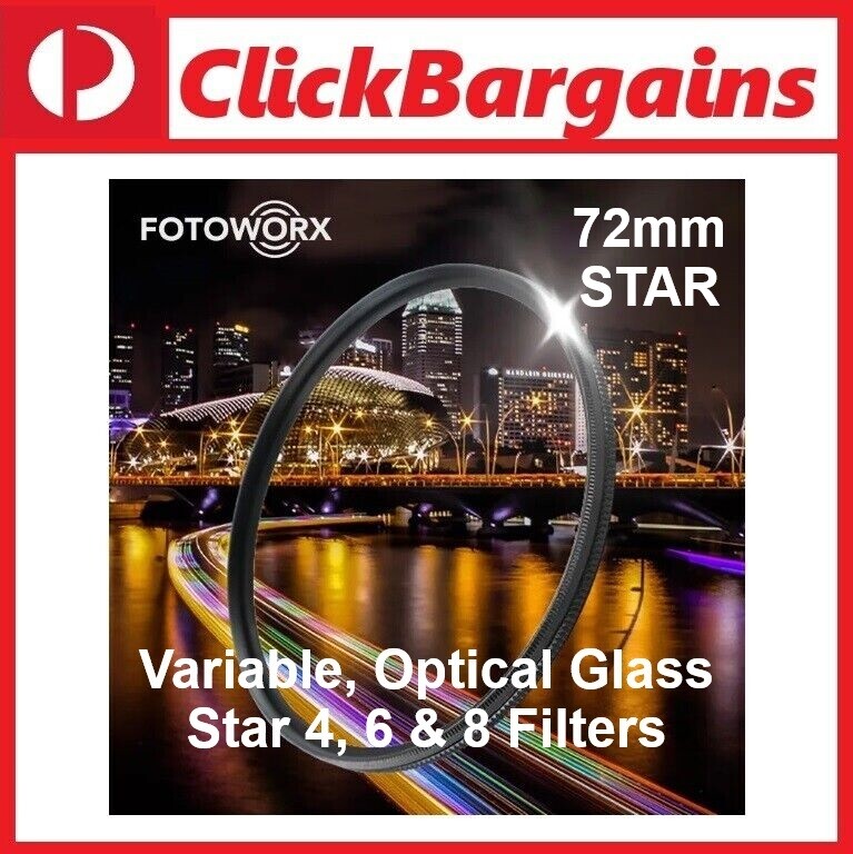 Fotoworx 72mm Star 4 6 8 Camera Lens Filter Rotatable 72 mm Star4 Star6 Star8