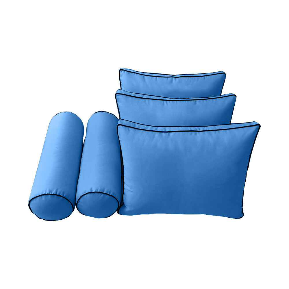 Style3 6PC Contrast Pipe Daybed Mattress Cushion Complete Set-Full Size AD102