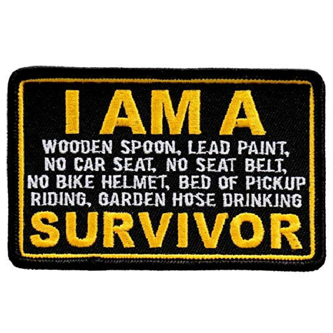 Miltacusa I Am A Survivor"Old School" Patch [Iron on Sew on - 4.0 x 2.5 - SP5]