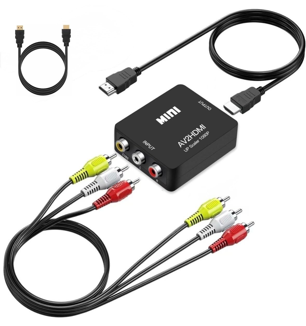 BD&M AV to HDMI Converter, RCA HDMI, 1080P Mini Composite CVBS Black