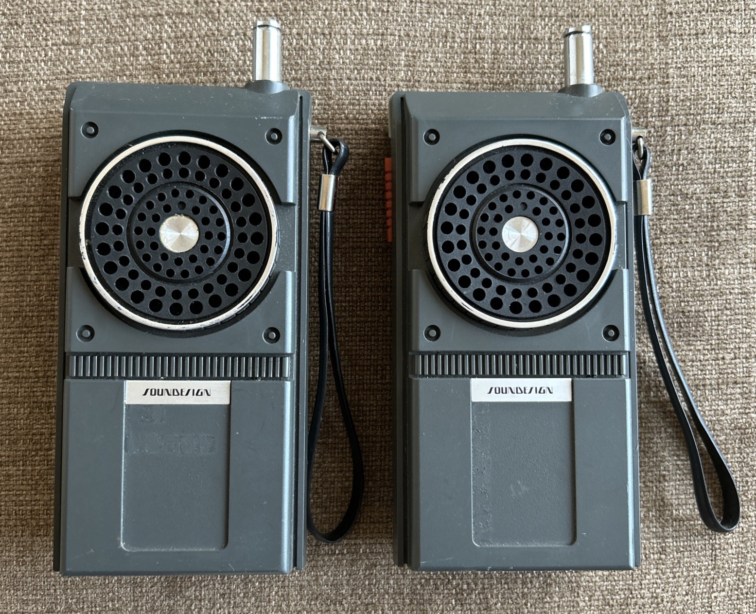 Pair Vintage Soundesign 7144 Walkie Talkies 1977 Japan Parts/Repair