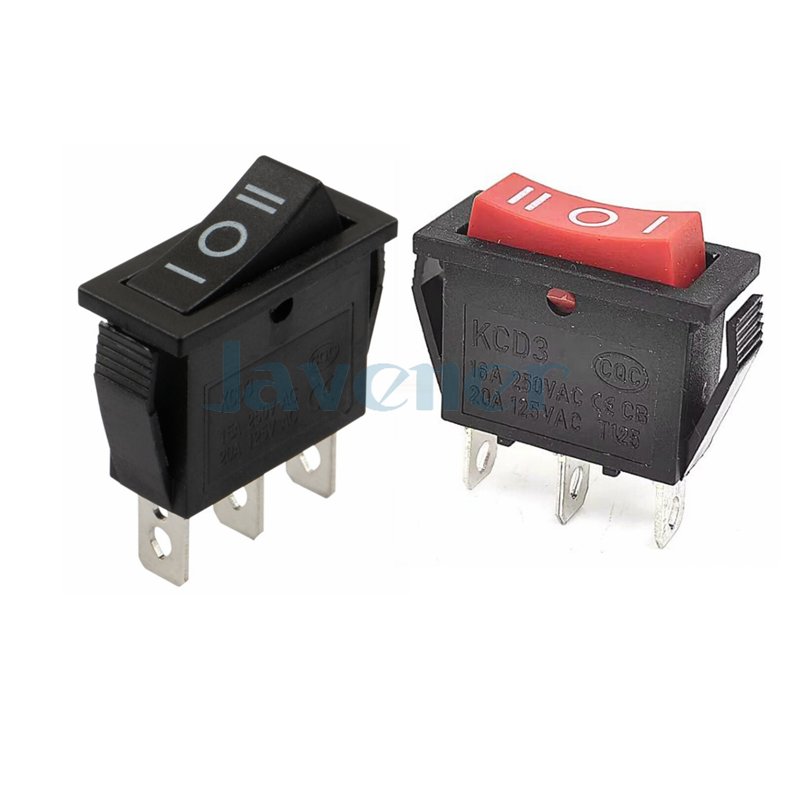 5pcs SPDT NO/OFF/NO 3 Positions 3 Pins 10A/15A Boat Rocker Switch KCD3-103