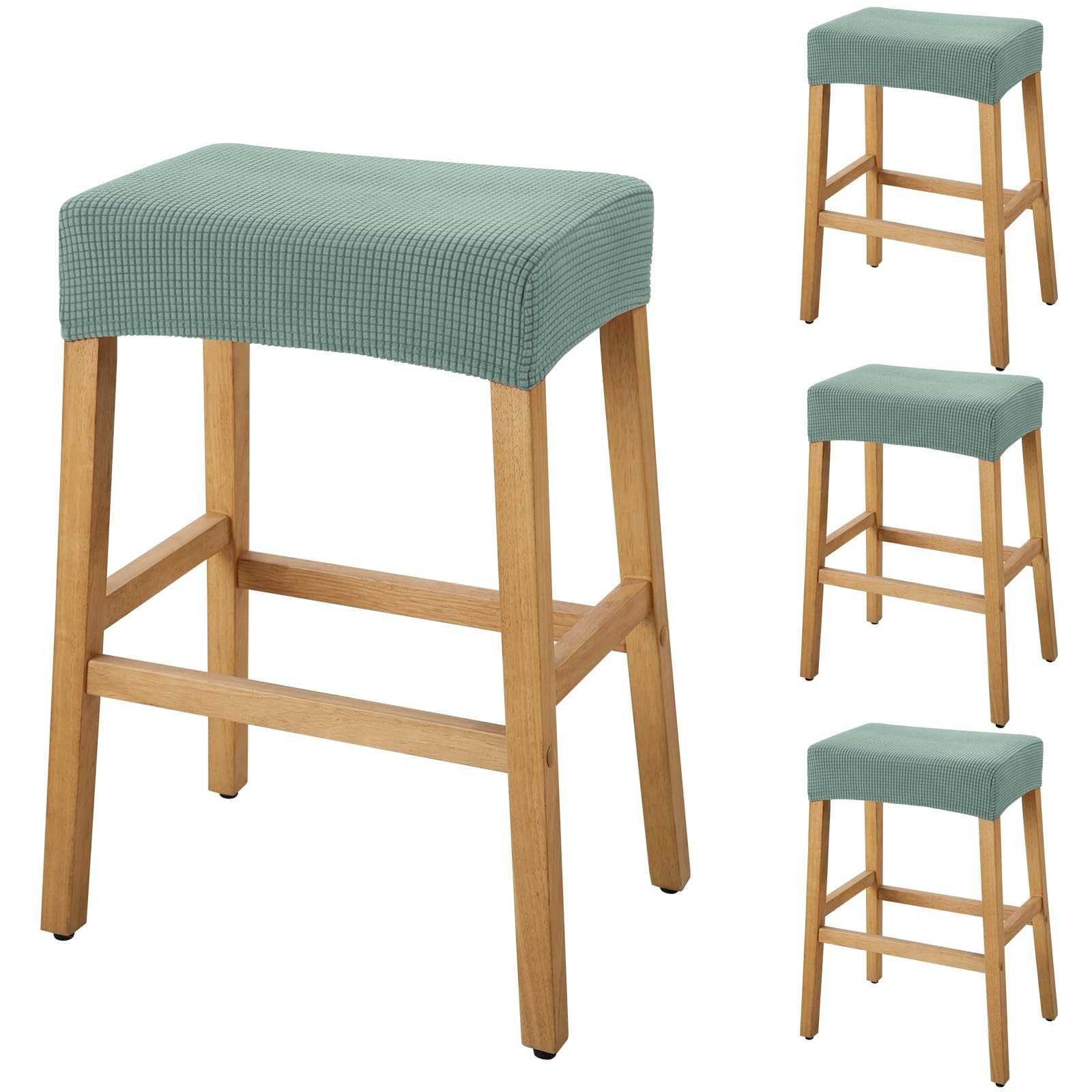 Stool Covers Rectangle - 4 Pack Stretch Waterproof Saddle Seat Cover Counter ...