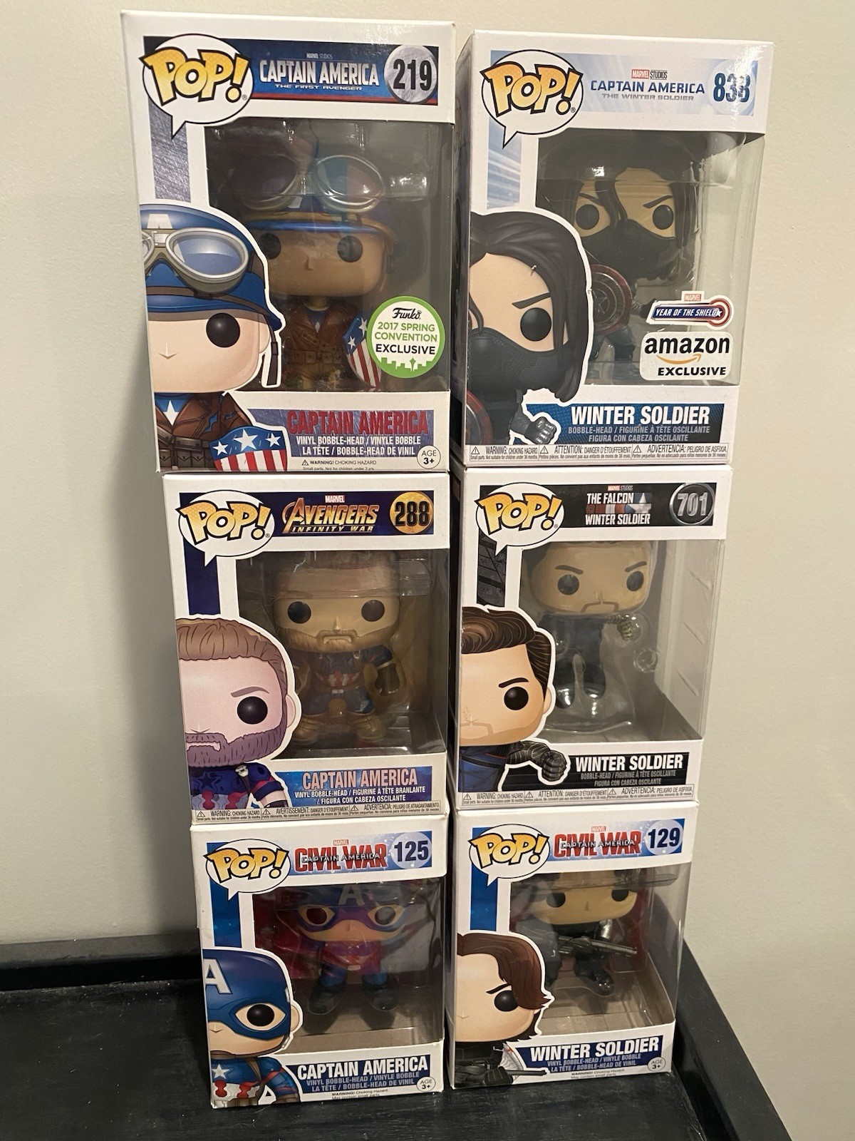 Funko Pop 6 Marvel Captain America and Winter Soldier Lot NIB Avengers