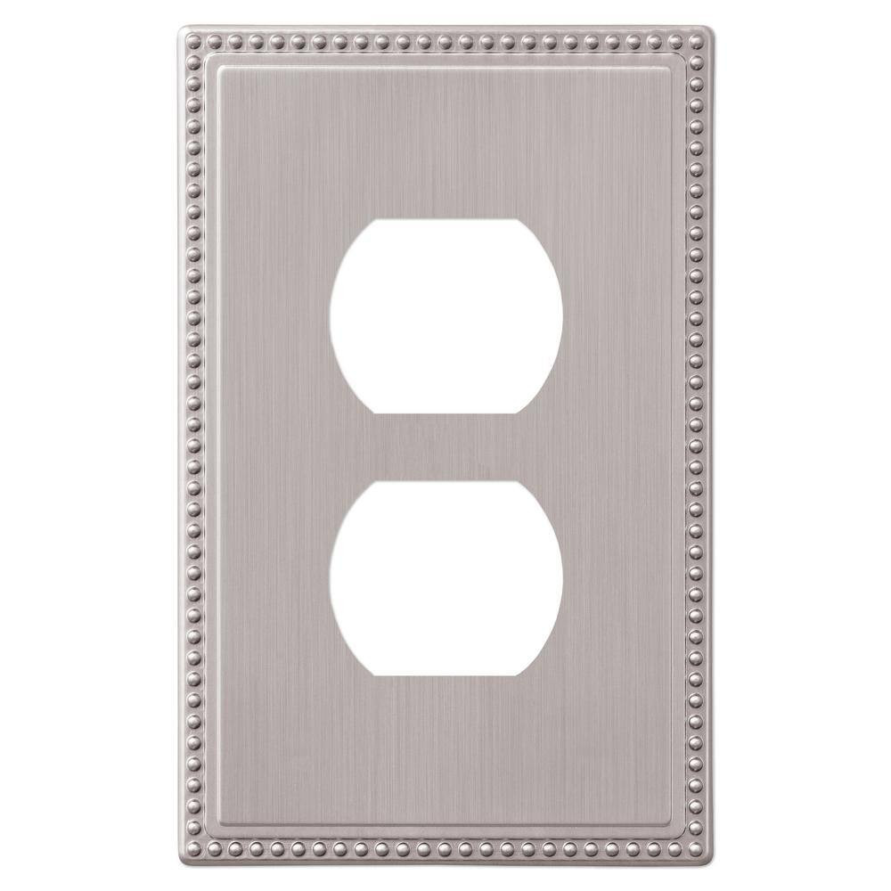 Perlina 1 Gang Duplex Metal Wall Plate - Brushed Nickel