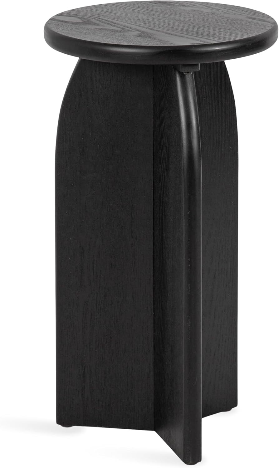 Sora Modern Wooden round Drink Table; 12 X 12 X 22; Black; Transitional Wood End