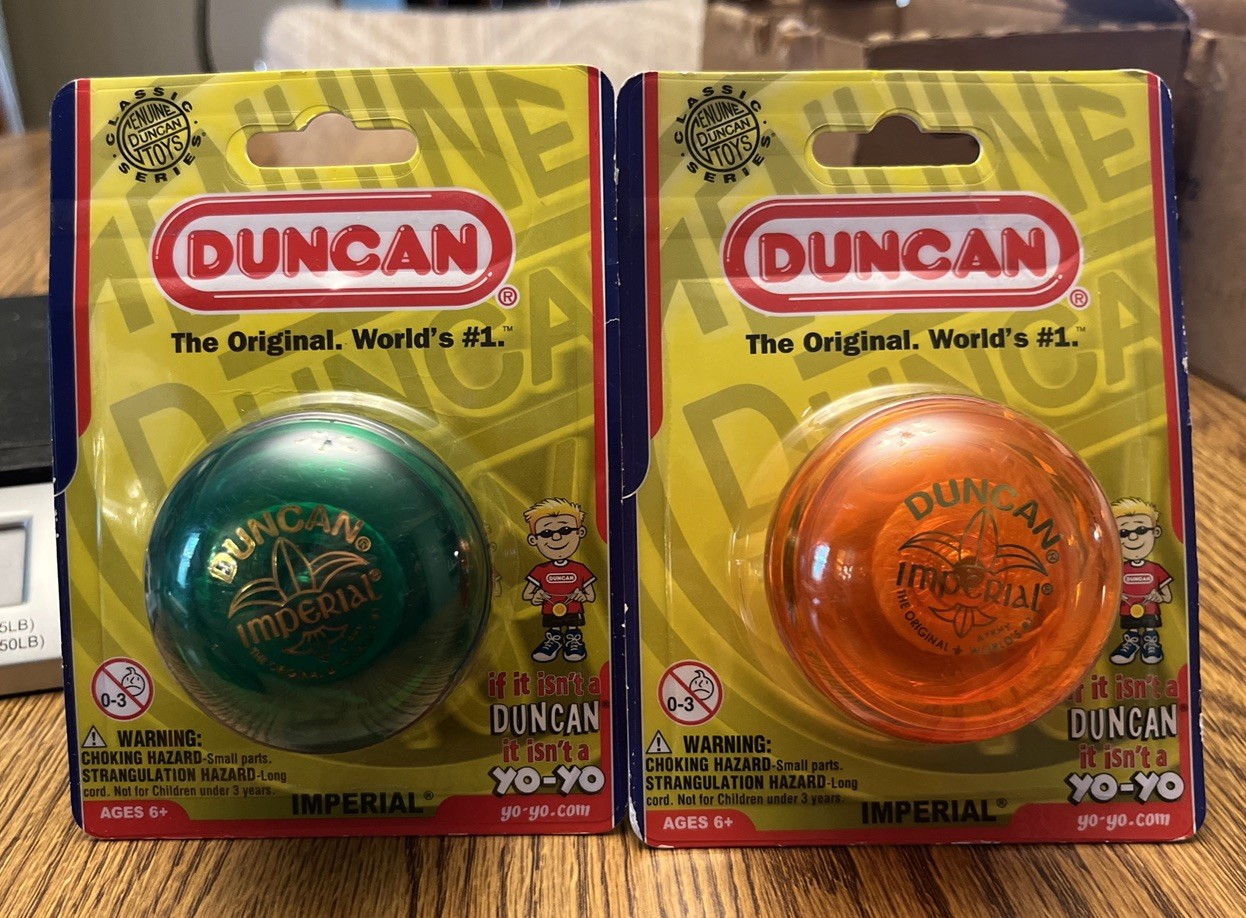 2 New Duncan Imperial Yo-Yo Toy Green & Orange