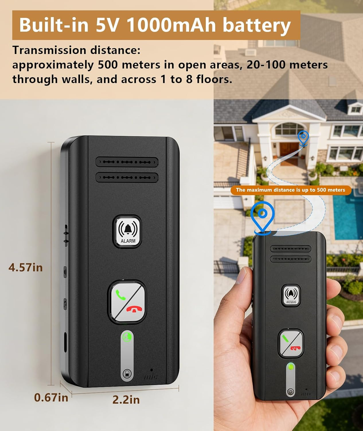 Intercoms Wireless for Home, 2 Way Audio Hands-Free Wireless Intercom System, 16